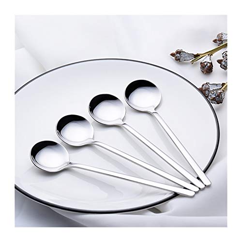 AleXanDer1 Cucharas 4pcs / 8pcs Conjunto Cuchara De Café Acero Inoxidable Manija Delgada Cuchara De Té Cuchara De La Mesa De La Cocina (Color : 4Pcs) Cover