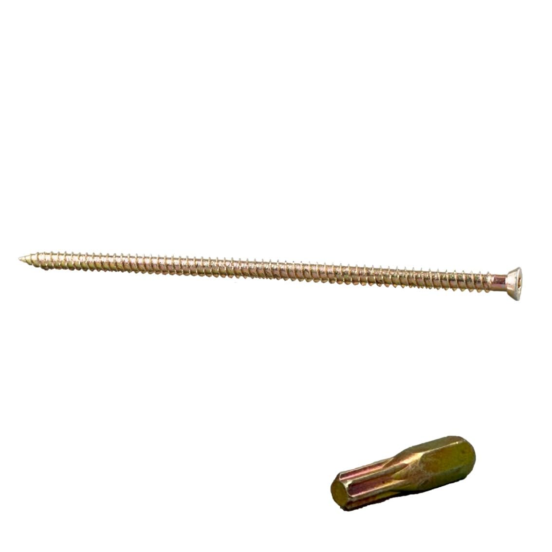 Vis béton avec embouts Torx - Vis à maçonnerie à tête fraisée zinguée pour brique et béton - Pas besoin de chevilles murales - Fixations robustes - 7,5 mm - Lot de 100 (7,5 mm x 180 mm