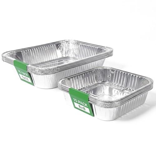 PROTEIXA Disposable Aluminum Pans - 8x8 & 9x13 Aluminum Pans for Baking, Roasting & Food Storage - Durable, Leak-Resistant Aluminum Foil Pans Set for Multi-Purpose Use by PROTEIXA - Used condition - US$19.89