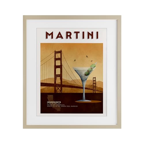 Affiche rétro Martini encadrée sous verre pour habiller mur blanc - 2