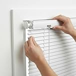 No Drill Venetian Blinds for Windows, Custom Aluminium Blinds with 25mm Horizontal Slats, Easy Fit, adjustable Room Darkening Shades for Home Kitchen(White)