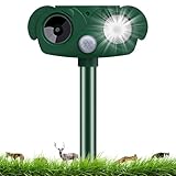 Répulsif Chat Ultrason, Repulsif Chat Solair USB Répulsif Animaux 2 Modes, Repulsif Chat Exterieur IPX6 Imperméable avec Détecteur et Flash pour Anti Chats Chiens Souris Ratons Animaux de Jardin