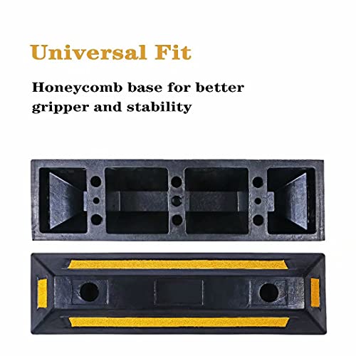 Yonsheng Parking Stopper For Garage Heavy Duty Rubber Parking Block Curb - Wheel Stop With Scatter Glass Reflective Yellow Targets For Car Garage Floor And Truck Rv Stop Aid Indoor Outdoor, 2 Pack #TOP4