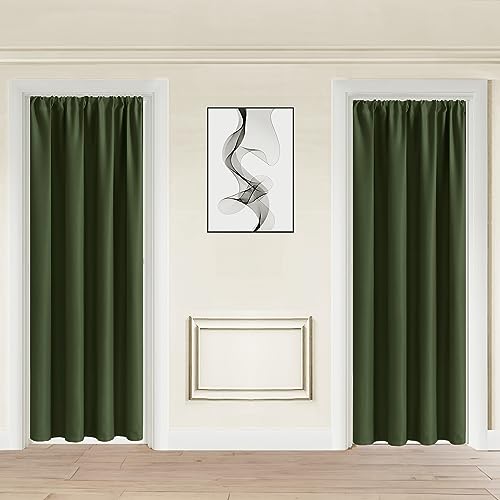 JIUZHEN Blackout Doorway Curtains 80 inch Length - 2 Panels 