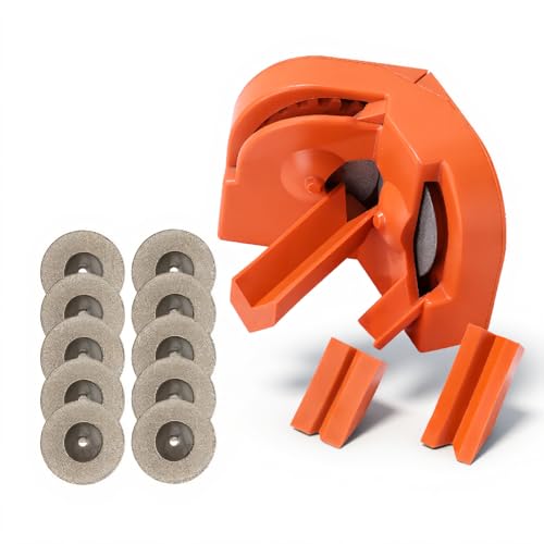 Drill Machine Blade Sharpening Tool, Simple Using Replaceable Grinding Disc Drill Bit Sharpener Set for Automotive Repair (Orange)