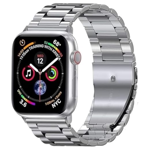 Bracelete Elos Prata compatível com Apple Watch 38mm 40mm 41mm 42mm 44mm 45mm, pulseira de aço inoxidável para iWatch Series SE / 7/6/5/4/3/2/1- (C7COMPANY) (38/40 / 41)