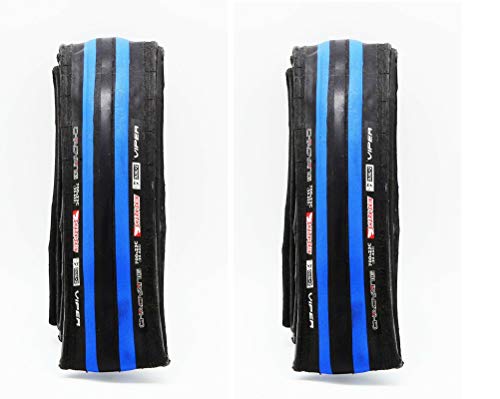 ONOGAL 2X Cubierta Negro y Azul Antipinchazos Neumatico 700 x 23C de Bicicleta 2882azng