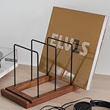 Decorative Vinyl Record Storage For Up to 75 Single Records – Sturdy LP Holder Stand Organizes All Your Favorite Classic, Oldies, or Recent Hit Albums in Style