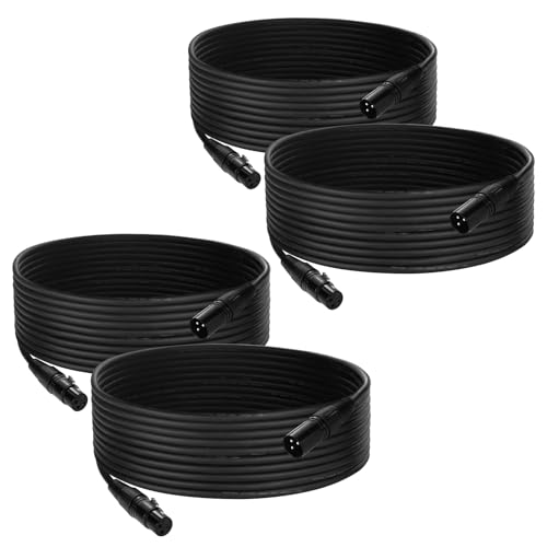 Câble DMX 3 broches XLR de 25 FT lot de 4 cordons de signal mâle femelle pour éclairage scène