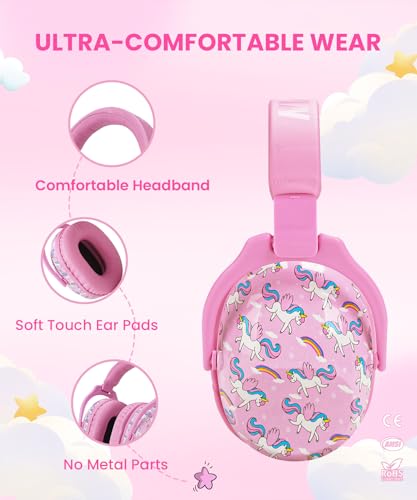 Image of ZOHAN EM030 Kids Ear Protection, Noise Cancelling Headphones Ear Muffs for Autism Sensory, Safety Noise Reduction Hearing Protection for Monster Truck /Concerts /Fireworks /Air Shows
