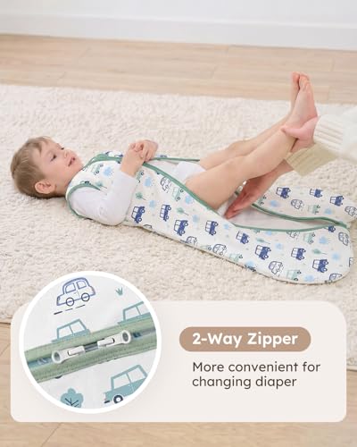 Image of Yoofoss Baby Sleep Sack 0-6 Month 0.5TOG 100% Organic Cotton 2-Way Zipper