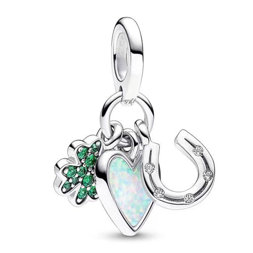 MaNeaz Hufeisen Vierblättriges Kleeblatt Armband Anhänger Charm...