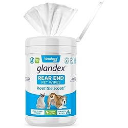 Glandex lingettes pour animaux domestiques pour le nettoyage et la désodorisation - lingettes parfumées fraîches, 75 unités - par vetnique labs