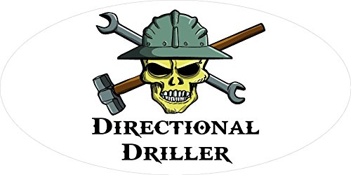 3 - Directional Driller Skull Hard Hat/Helmet Stickers 1 1/2" x 3" H313