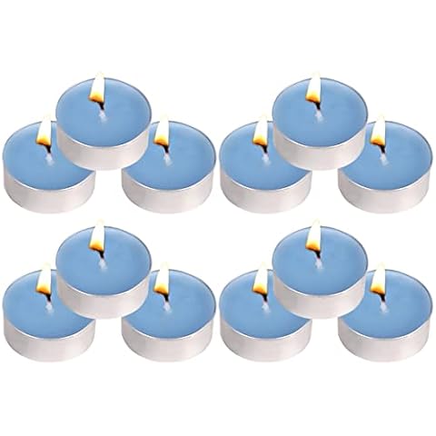 Blue Tealights Candle - 12 Pack Scented Ocean Small Candle Cover