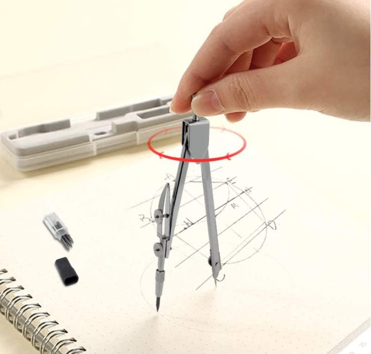 Drafting Compass, Elementary School Students, Math Kit, Geometry, Drafting Tools, Stationery, Architects, Compass, Sharp, Double Hands, Adjustable, School Compass, Prevents Leg Movement, Easy to Use