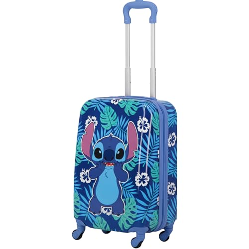 FUL Disney Stitch 21 Inch Kids Carry On Luggage Hardshell Rolling Suitcase with Spinner Wheels Blue
