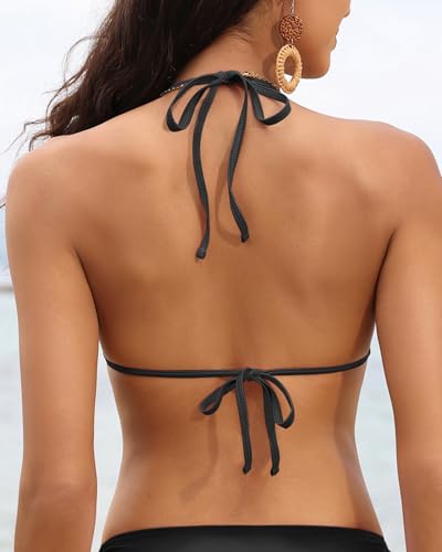 Tempt Me Women Triangle Bikini Top String Halter Bathing Suits Top Only No Bottom2