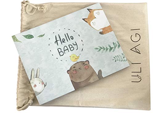 Baby Book First Year & Baby Journal with Dust Bag - Modern...