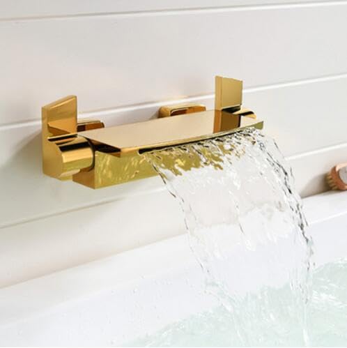 Mitigeur de douche cascade mural en laiton noir pour système d'eau chaude et froide