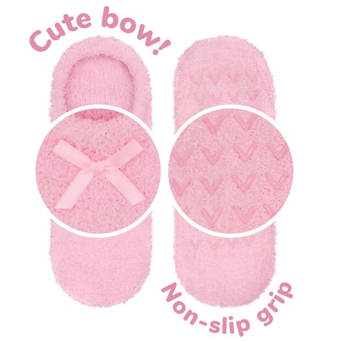 Image of BambooMN Women's Soft Fuzzy Cozy Footies Travel Home Non-Slip