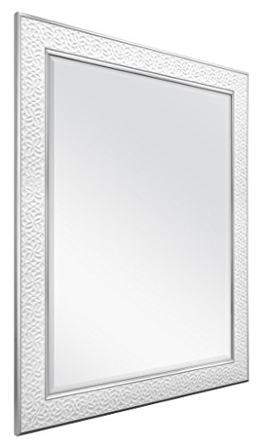 Image of MCS Nordic Blossom Large Wall Mirror, Modern Rectangle Mirror Home Decor for Living Room, Bedroom, or Bathroom, 29 by 41 Inch, White