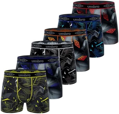 Umbro Boxer homme, caleçon homme multi-sport, ultra-doux, stretch et respirant, (Lot de 4