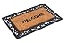 BirdRock Home Classic Welcome Brush Coir Doormat with Black Rubber Scroll Border, 18 x 30 Inch - Modern Design