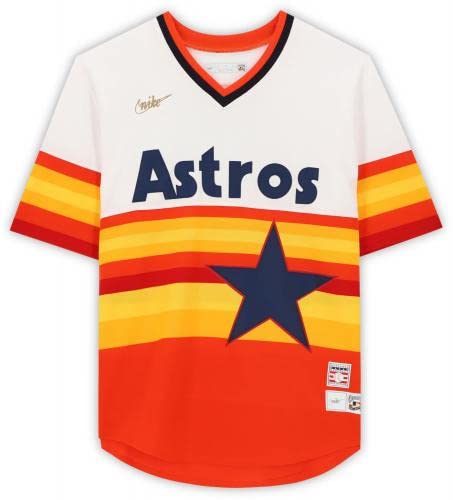 Nolan Ryan Houston Astros Autographed Rainbow Mitchell & Ness Authentic Jersey With "Hof 99" Inscription - Autographed Mlb Jerseys #TOP3