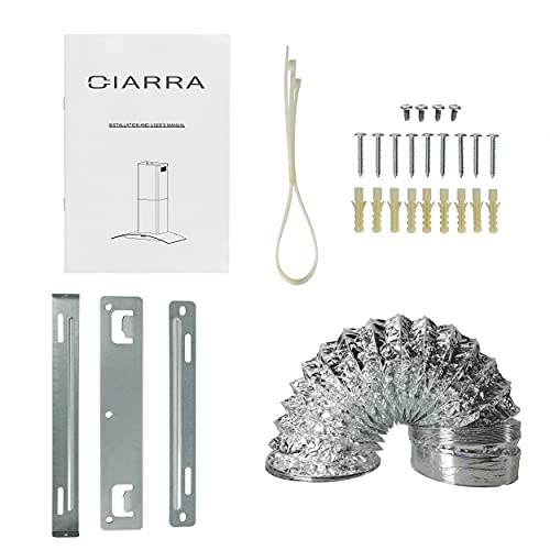 Ciarra Black Range Hood 30 Inch With Soft Touch Control 450 Cfm Stove Vent Hood For Kitchen With 3 Speed Exhaust Fan Auto Shut Off Function Cab75502 #TOP7