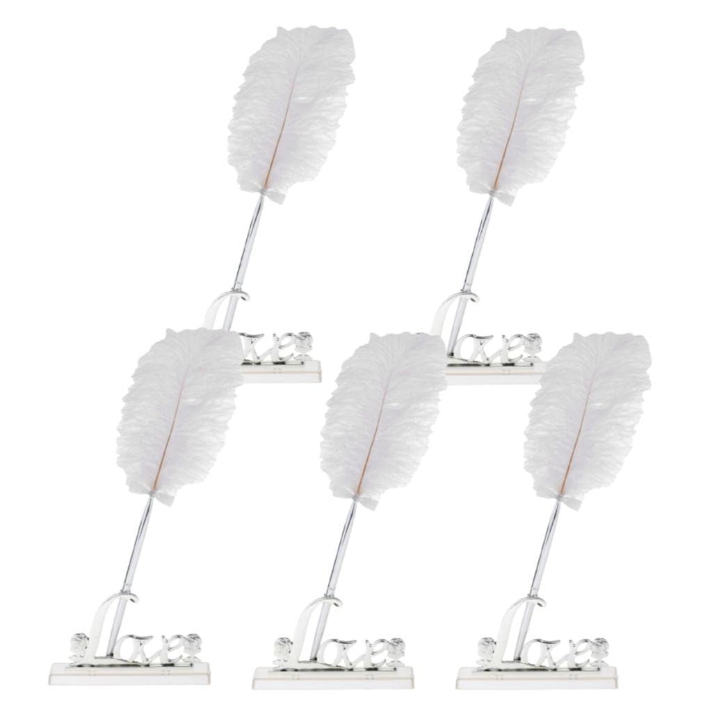 Generic Wedding Signing Pen Set Supporto Portapenne Decorativo Composizione Elegante Materiale di Pregio Adatta per Matrimoni Cerimonie
