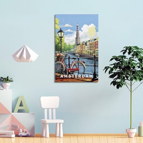 Poster voyage Amsterdam WIZIGM tableau toile de qualité - 4