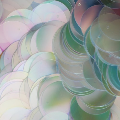 20mm Round Sequin Paillettes Crystal Iris Loose Sequins for Embroidery, Applique, Arts, Crafts, and