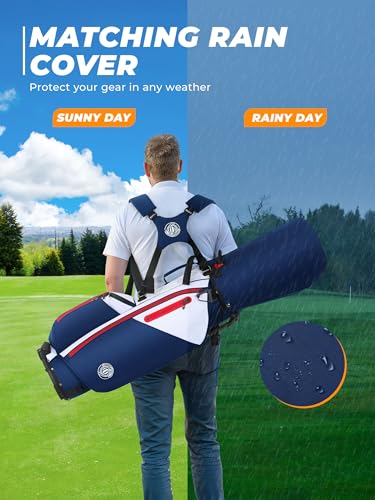 Sturdum 7 Way Golf Stand Bag, Lightweight Golf Bags for Men Women with Full-Length Dividers, Ergonomic Design, Weather-Resistant, Multi Pockets - Thumbnail 7
