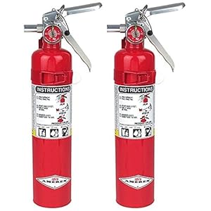 Amerex B417, 2.5 lb. ABC Dry Chemical Class A B C Fire Extinguisher with Wall Bracket, 2 Pack