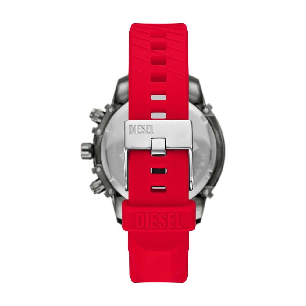 Diesel Griffed Uhr für Männer, Quarz-Chronographenwerk mit Silikonarmband