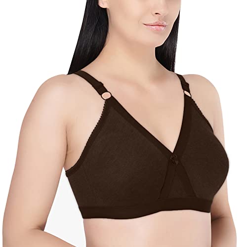Image of Women's Poly Cotton Non-Padded Wire Free Full Coverage Bra