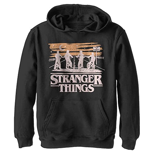Netflix unisex child Stranger Things Jank Drawing Youth Pullover novelty hoodies Black X-Large US