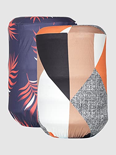 Image of Cortina Printed Water Can Cover | Bottle Protector | Polyester Material | Elastic Closure | Machine Wash | Enviro Friendly | Digitally Printed | 45cm x 42cm x 43cm | 20 Lts | 2Pc | Navy Blue & Orange