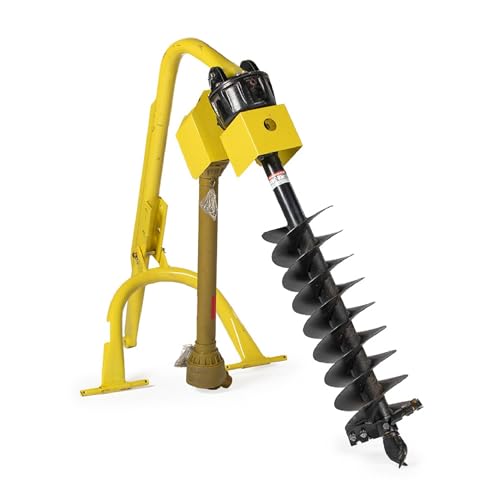 Titan Attachments 30 HP 3 Point Post Hole Digger with 6in Auger Attachment, PTO Powdered Digger, Compact Tractor Attachment for Fence Posts, Deck and Building Frames, Plant Trees and Shrubs