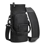 SITHON Water Bottle Carrier Bag with Adjustable Shoulder Strap, Sports Water Bottle Sling Case Holder Sleeve Pouch with 2 Pockets/Hand Strap for Hiking Travelling School Camping,