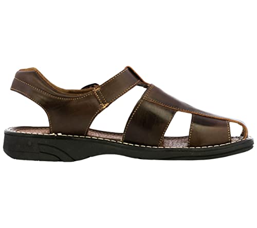 Cowboy Professional Men's Brown Authentic Mexican Huaraches Fisherman Sandals Closed Toe3