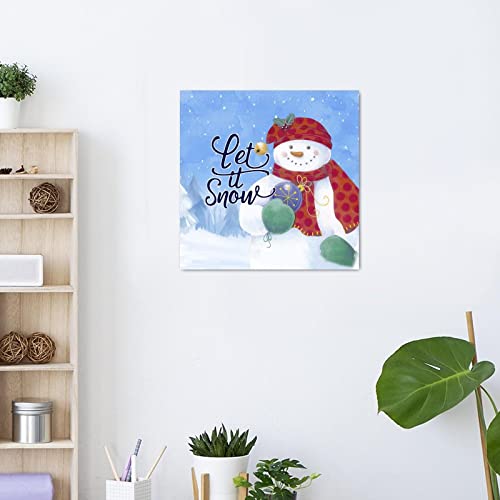 Plaque en bois Let It Snow design de qualité pour chambre et salon - 6