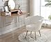 Ya-Home Sessel Wohnzimmer aus Teddystoff, Schminktischstuhl mit Goldfuß Gepolsterter Blumenform Loungesessel Relaxsessel für Wohn/Schlafzimmer, Weiß