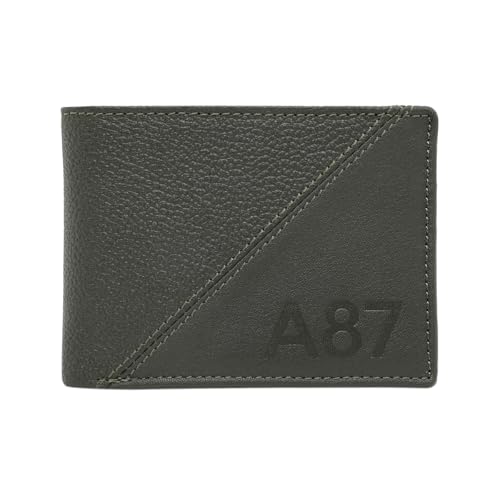 Image of Aeropostale Men's SLIMFOLD Wallet Tucson - Olive | Pebbled Leather | Formal & Minimalist Carry | Ideal for Gifting