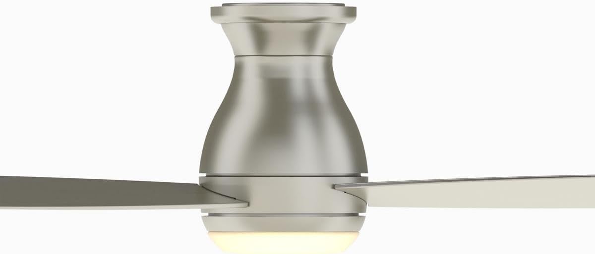 Fanimation Hugh 44 inch Indoor/Outdoor Ceiling Fan with LED Light Kit - Brushed Nickel