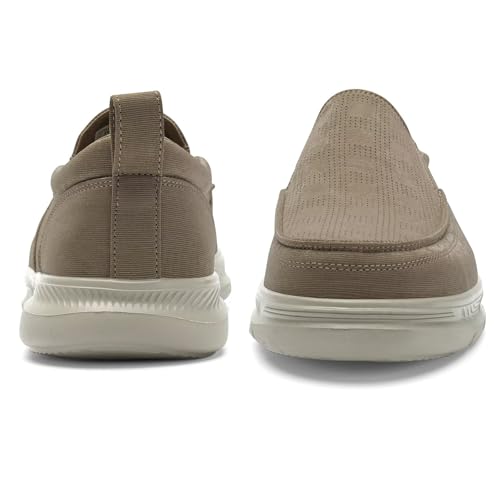 Image of 1TAZERO Mens Wide Width Slip On Shoes with Arch Support Insoles Men Lightweight Casual Loafer for Elderly & Wide Feet Plantar Fasciitis Walking Shoes