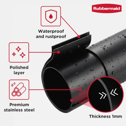 Rubbermaid Curved Shower Curtain Rod with Choice of No Drill Tension or Wall-Mount Installation, 50-72 Inches Adjustable Shower Rod for Bathroom, Non-Slip, No Rust, Matte Black by Rubbermaid - Image 8