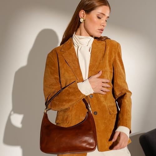 Image of Time Resistance Leather Handbag - Full-Grain Leather Purse for Women - Shoulder Bag Made in Italy