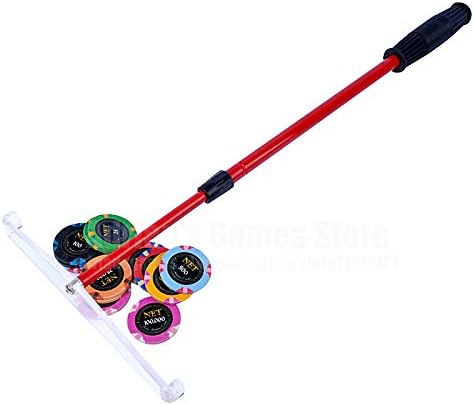 Miniatura 2 de Xiaolizi 27.6 in Poker Chips Rastrillo Colector Fichas Poker Raker Casino Distribuidor Accesorios Grada Acero Inoxidable
